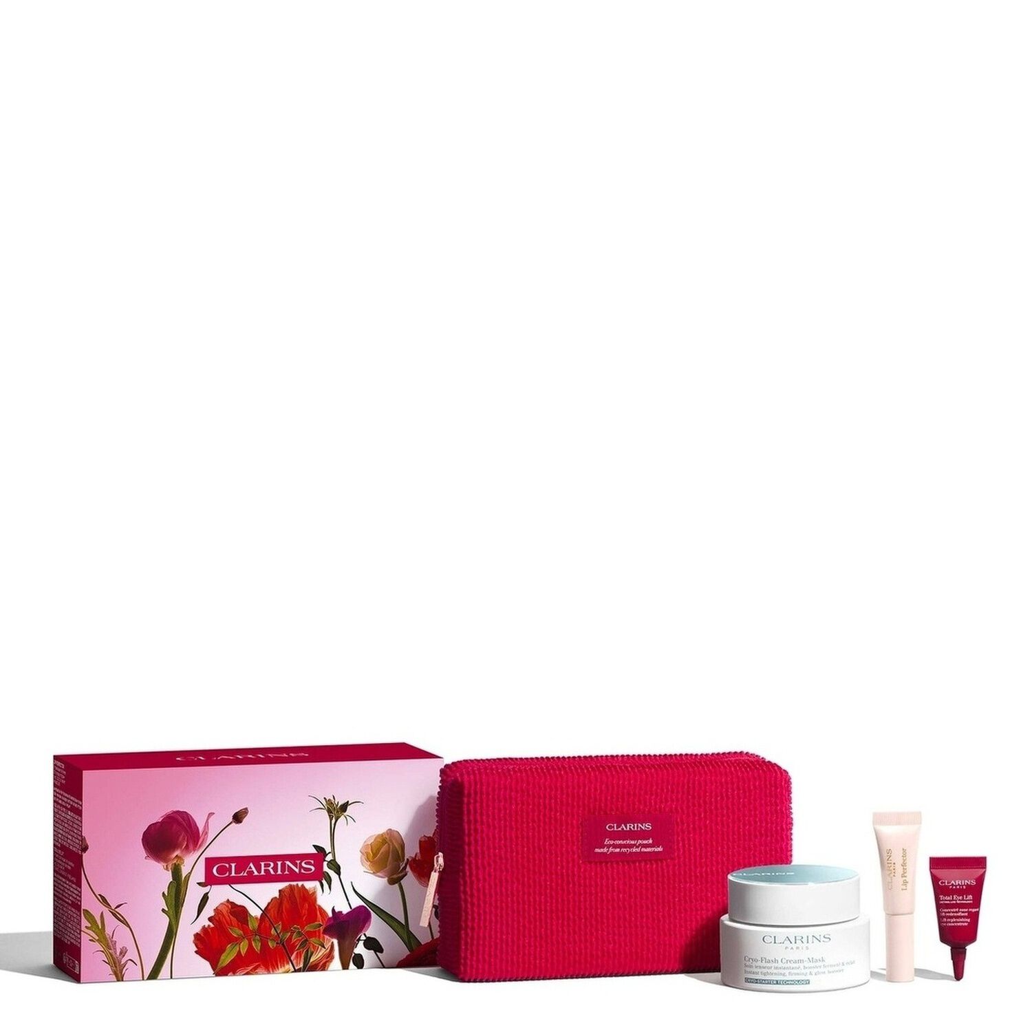 Coffret Cryo-Flash – Masque, Soin Yeux & Embellisseur Lèvres Clarins
